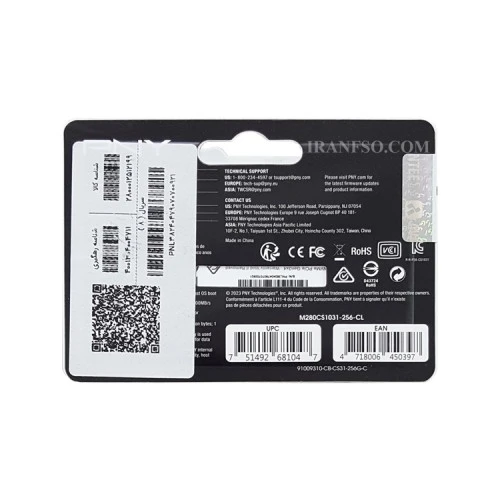 هارد SSD لپ تاپ 256 گیگابایت PNY M.2 NVME 2280_CS1031 گارانتی آواژنگ