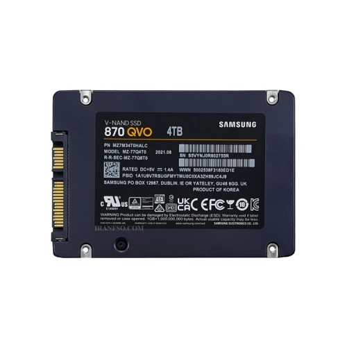 هارد SSD لپ تاپ 4 ترابایت سامسونگ Sata 2.5Inch QVO870 گارانتی آواژنگ