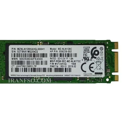 هارد SSD لپ تاپ سامسونگ 128 گیگابایت M.2 NGFF 2280 ریفر