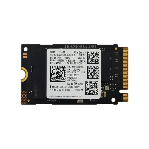هارد SSD لپ تاپ 256 گیگابایت سامسونگ M.2 NVME 2242 یکسال گارانتی افق-بدون پک