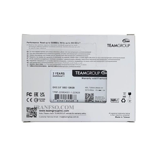 هارد SSD لپ تاپ 128 گیگابایت تیم گروپ Sata 2.5Inch GX2 گارانتی آواژنگ