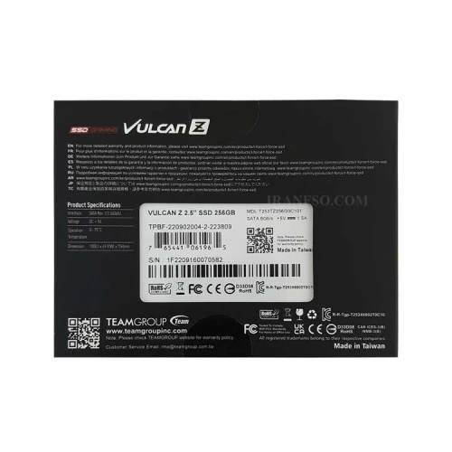هارد SSD لپ تاپ 256 گیگابایت تیم گروپ Sata 2.5Inch T-Force گارانتی آواژنگ