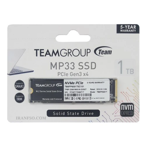 هارد SSD لپ تاپ 1ترابایت تیم گروپ M.2 NVME 2280_MP33 گارانتی آواژنگ