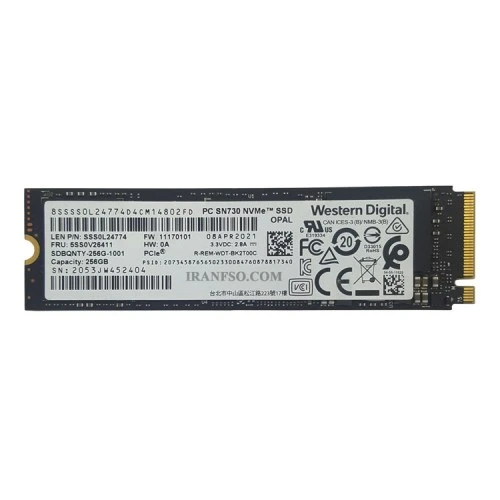هارد SSD لپ تاپ 256 گیگابایت وسترن W.D M.2 NVME 2280 سه ماه گارانتی ریفر