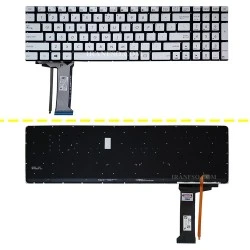 کیبرد لپ تاپ ایسوس N551-N552 نقره ای-اینترکوچک با بک لایت-بدون فریم