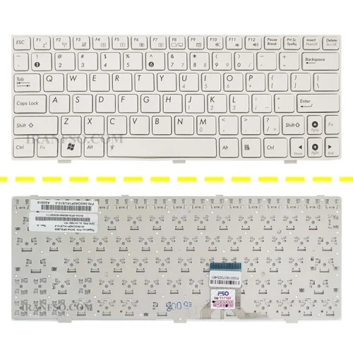 کیبرد لپ تاپ ایسوس Eee PC 1004-1005 سفید-با فریم فلت پهن
