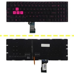 کیبرد لپ تاپ ایسوس ROG Strix GL502 مشکی-اینترکوچک-با بک لایت با فونت صورتی
