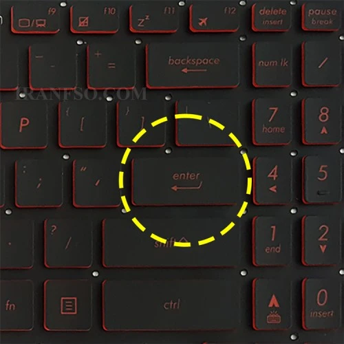 کیبرد لپ تاپ ایسوس TUF Gaming FX505 مشکی-اینترکوچک-بابک لایت-بدون فریم با کلید پاور