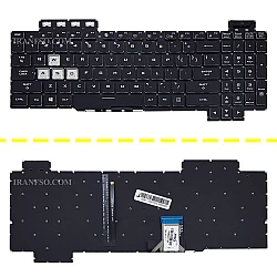 کیبرد لپ تاپ ایسوس TUF Gaming FX505 مشکی-اینترکوچک-بابک لایت-بدون فریم با کلید پاور