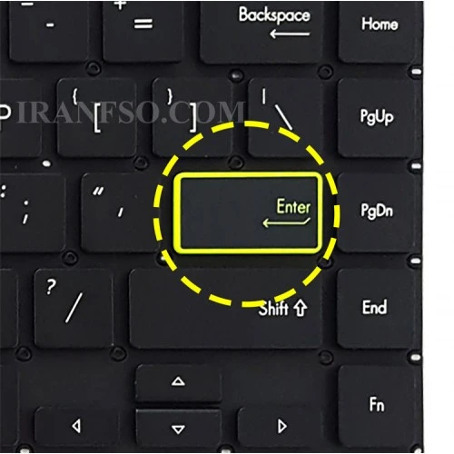 کیبرد لپ تاپ ایسوس VivoBook S433 مشکی-اینترکوچک-بابک لایت-بدون فریم با کلید پاور