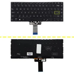 کیبرد لپ تاپ ایسوس VivoBook S433 مشکی-اینترکوچک-بابک لایت-بدون فریم با کلید پاور