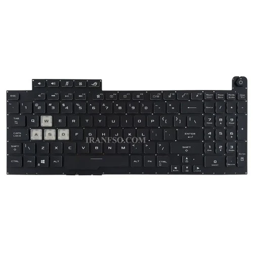 کیبرد لپ تاپ ایسوس ROG Strix G731 مشکی-اینترکوچک-بابک لایت-بدون فریم با کلید پاور