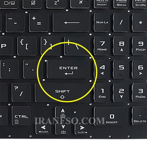 کیبرد لپ تاپ ایسوس ROG Strix G731 مشکی-اینترکوچک-بابک لایت-بدون فریم با کلید پاور