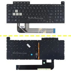 کیبرد لپ تاپ ایسوس TUF Gaming FX506 مشکی-اینترکوچک-بابک لایت-بدون فریم با کلید پاور
