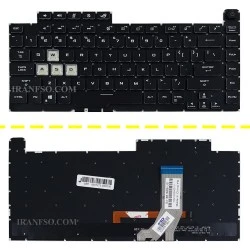 کیبرد لپ تاپ ایسوس ROG Strix G531G مشکی-اینترکوچک-بابک لایت-بدون فریم با کلید پاور