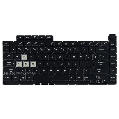 کیبرد لپ تاپ ایسوس ROG Strix G531G مشکی-اینترکوچک-بابک لایت-بدون فریم با کلید پاور