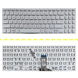 کیبرد لپ تاپ ایسوس VivoBook S15 K530 نقره ای-اینترکوچک بدون فریم به همراه کلید پاور