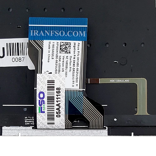 کیبرد لپ تاپ ایسوس ZenBook Flip Q534UX-Q503UA نقره ای-اینترکوچک-بابک لایت-بدون فریم با کلید پاور
