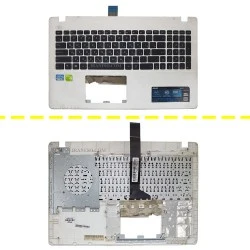 کیبرد لپ تاپ ایسوس X552 مشکی با قاب C سفید اینتر کوچک-دست دوم