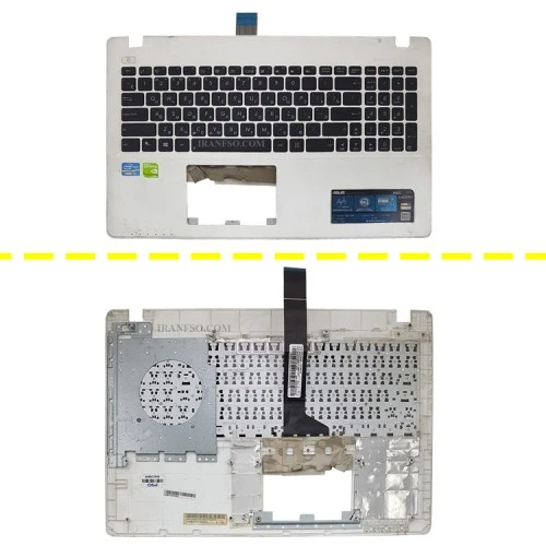 کیبرد لپ تاپ ایسوس X552 مشکی با قاب C سفید اینتر کوچک-دست دوم