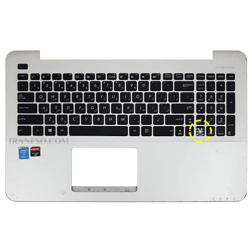 کیبرد لپ تاپ ایسوس X555L مشکی با قاب C نقره ای دست دوم