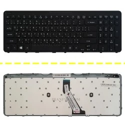 کیبرد لپ تاپ ایسر Aspire V5-571 مشکی با فریم-به همراه کلید پاور