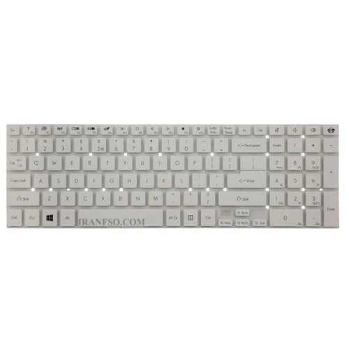 کیبرد لپ تاپ ایسر Aspire V3-571_E1-570_E1-572_5755 سفید-اینتر کوچک بدون فریم