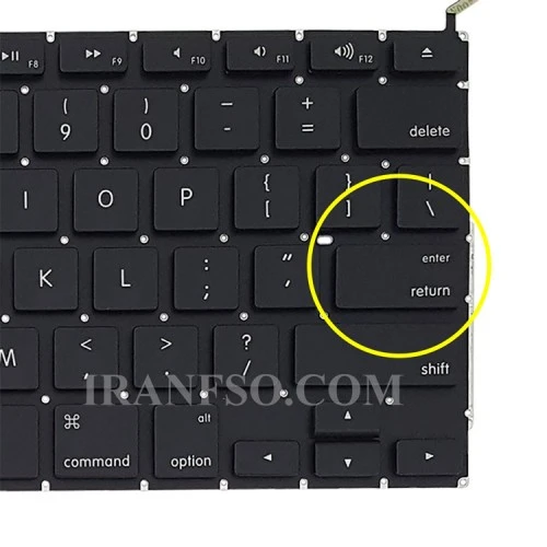 کیبرد لپ تاپ اپل MacBook Pro A1286-LAT08 مشکی-اینترکوچک به همراه کلید پاور