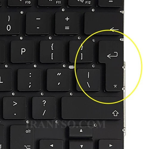 کیبرد لپ تاپ اپل MacBook Pro A1286_LAT 2008 مشکی-اینتربزرگ به همراه کلید پاور