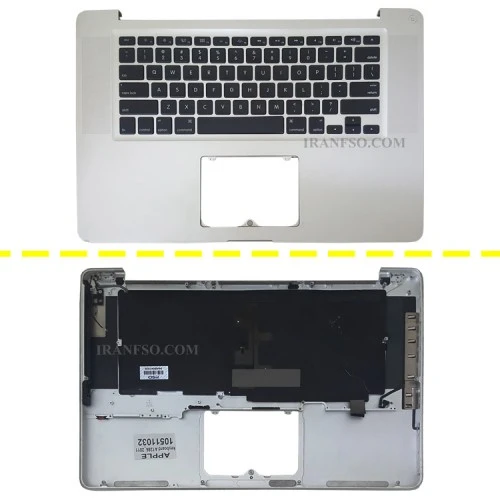 کیبرد لپ تاپ اپل MacBook Pro A1286_2011 با قاب C نقره ای اینترکوچک-دست دوم