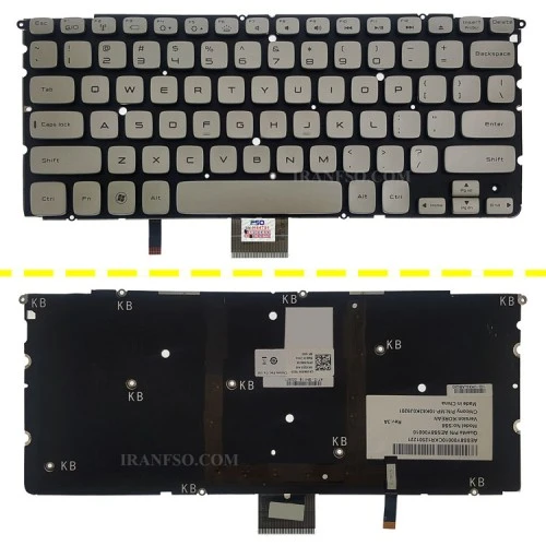 کیبرد لپ تاپ دل XPS 14Z نقره ای-اینتر کوچک بدون فریم