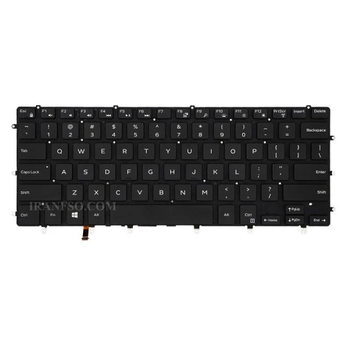کیبرد لپ تاپ دل XPS 15 9550 مشکی-اینتر کوچک-با بک لایت-بدون فریم