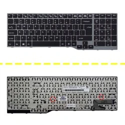 کیبرد لپ تاپ فوجیتسو Lifebook AH544 مشکی با فریم نوک مدادی-جای پیچ پایین