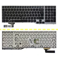 کیبرد لپ تاپ فوجیتسو Lifebook AH544 مشکی با موس-با فریم نقره ای