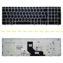 کیبرد لپ تاپ اچ پی EliteBook 8560P مشکی-با موس فریم نقره ای