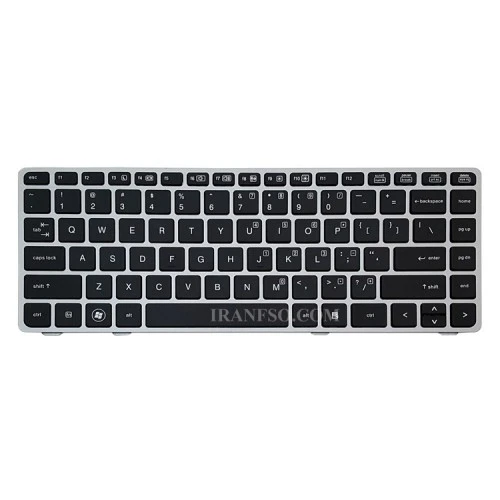 کیبرد لپ تاپ اچ پی EliteBook 8460B-6460B مشکی-بدون موس با فریم نقره ای