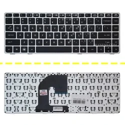 کیبرد لپ تاپ اچ پی EliteBook 8460B-6460B مشکی-بدون موس با فریم نقره ای