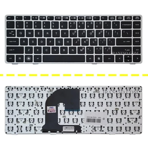 کیبرد لپ تاپ اچ پی EliteBook 8460B-6460B مشکی-بدون موس با فریم نقره ای
