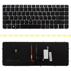 کیبرد لپ تاپ اچ پی EliteBook 840 G3 مشکی-با موس و بک لایت-با فریم نقره ای