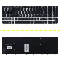 کیبرد لپ تاپ اچ پی EliteBook 850 G3_755 G3 مشکی-با فریم نقره ای
