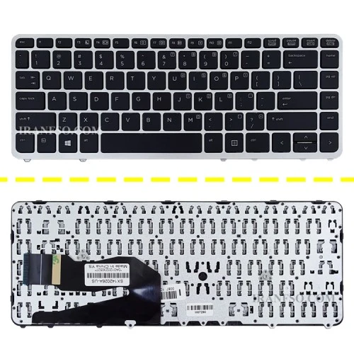 کیبرد لپ تاپ اچ پی EliteBook 840 G1 مشکی-بدون موس-بافریم نقره ای