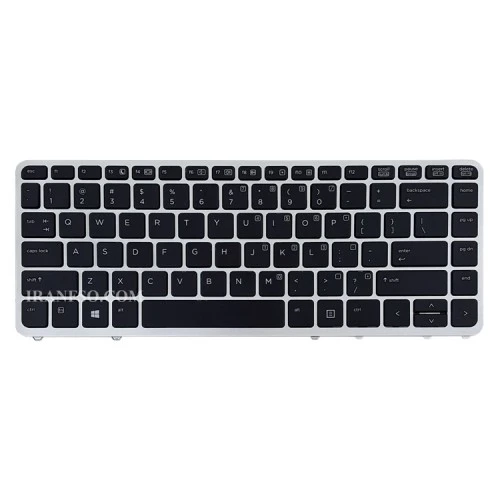 کیبرد لپ تاپ اچ پی EliteBook 840 G1 مشکی-بدون موس-بافریم نقره ای