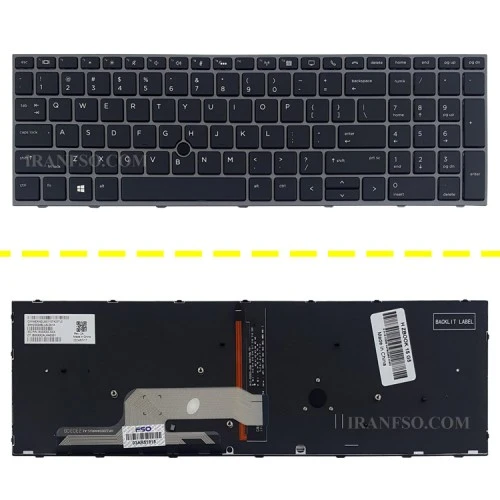 کیبرد لپ تاپ اچ پی ZBook 15 G5 مشکی-بدون موس با بک لایت با فریم نقره ای