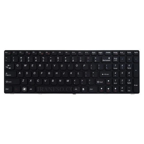 کیبرد لپ تاپ لنوو IdeaPad B570-B590 مشکی-با فریم