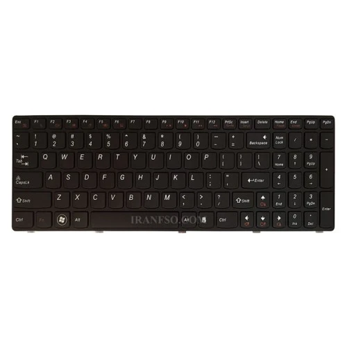 کیبرد لپ تاپ لنوو IdeaPad G580 مشکی با فریم