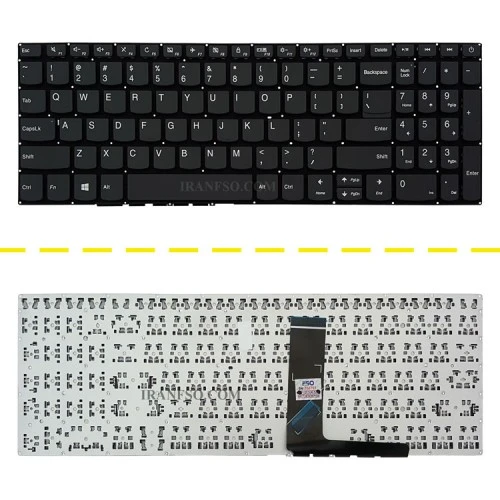 کیبرد لپ تاپ لنوو IdeaPad 320-15 مشکی-اینترکوچک بدون فریم بهمراه کلید پاور