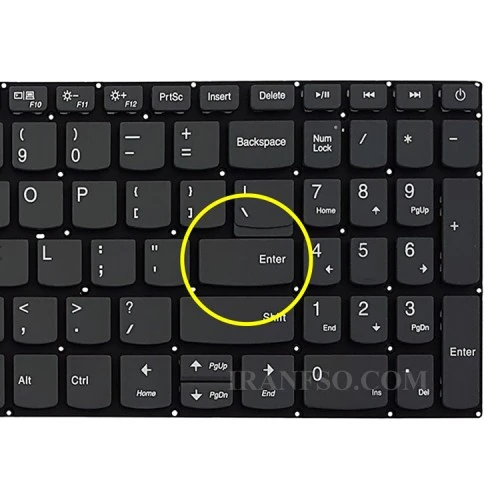 کیبرد لپ تاپ لنوو IdeaPad 320-15 مشکی-اینترکوچک بدون فریم بهمراه کلید پاور