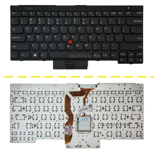 کیبرد لپ تاپ لنوو ThinkPad T430 مشکی-باموس و فریم به همراه کلید پاور