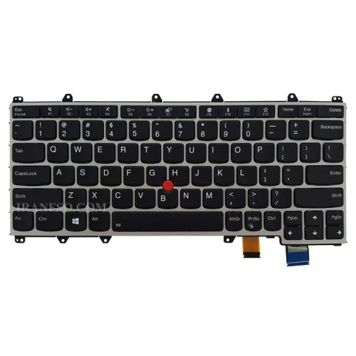 کیبرد لپ تاپ لنوو ThinkPad Yoga 370 مشکی-با موس و بک لایت-با فریم نقره ای