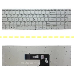 کیبرد لپ تاپ سونی SVF152-SVF153 سفید-اینترکوچک بدون فریم